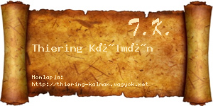Thiering Kálmán névjegykártya